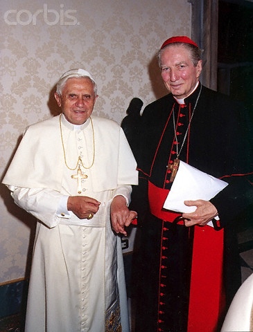 Pope Benedict XVI poses with Cardinal Carlo Maria Martini at the Vatican